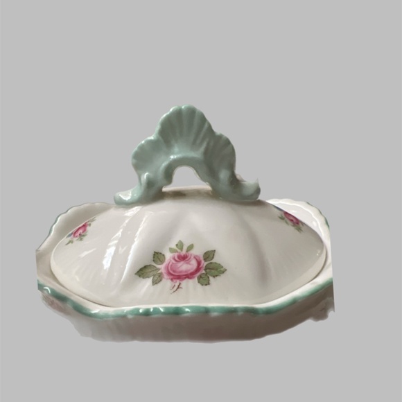 Shelley Vtg Rosebud Tea Set Fine Bone For Four Teapot Cups Dessert Plates - Picture 9 of 9